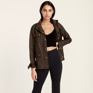 J Crew • Downtown Field Jacket waxed cotton canvas Mossy Brown olive green